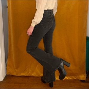 Black Lee Flare Jeans